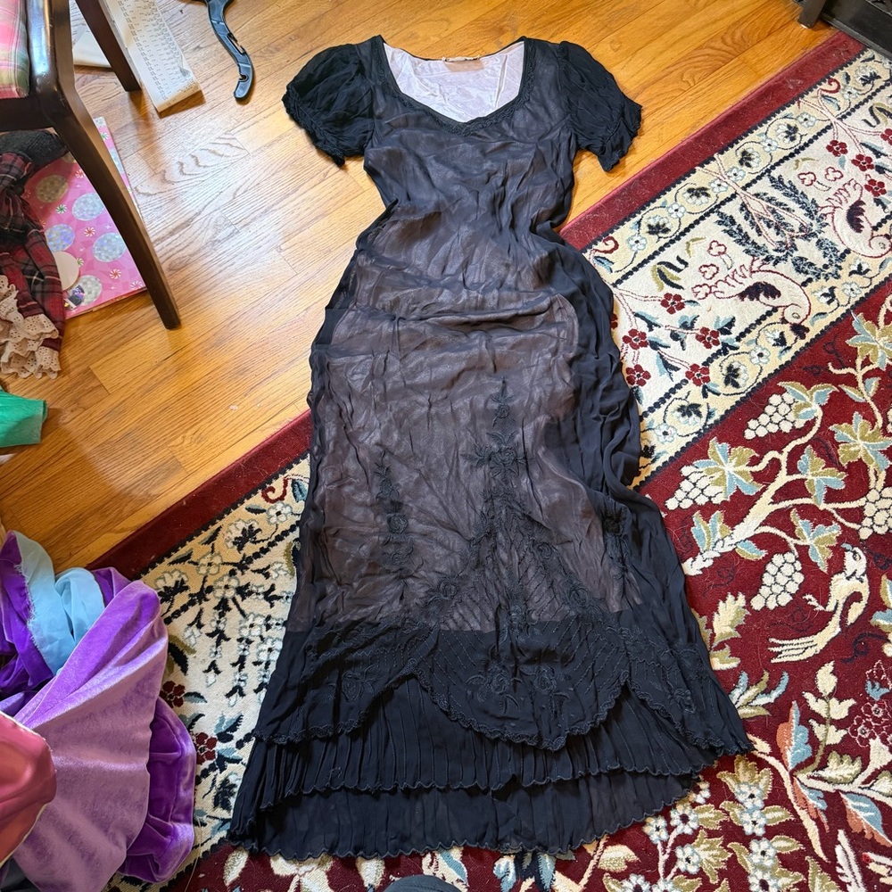 90s whimsigoth bias cut maxi dress
